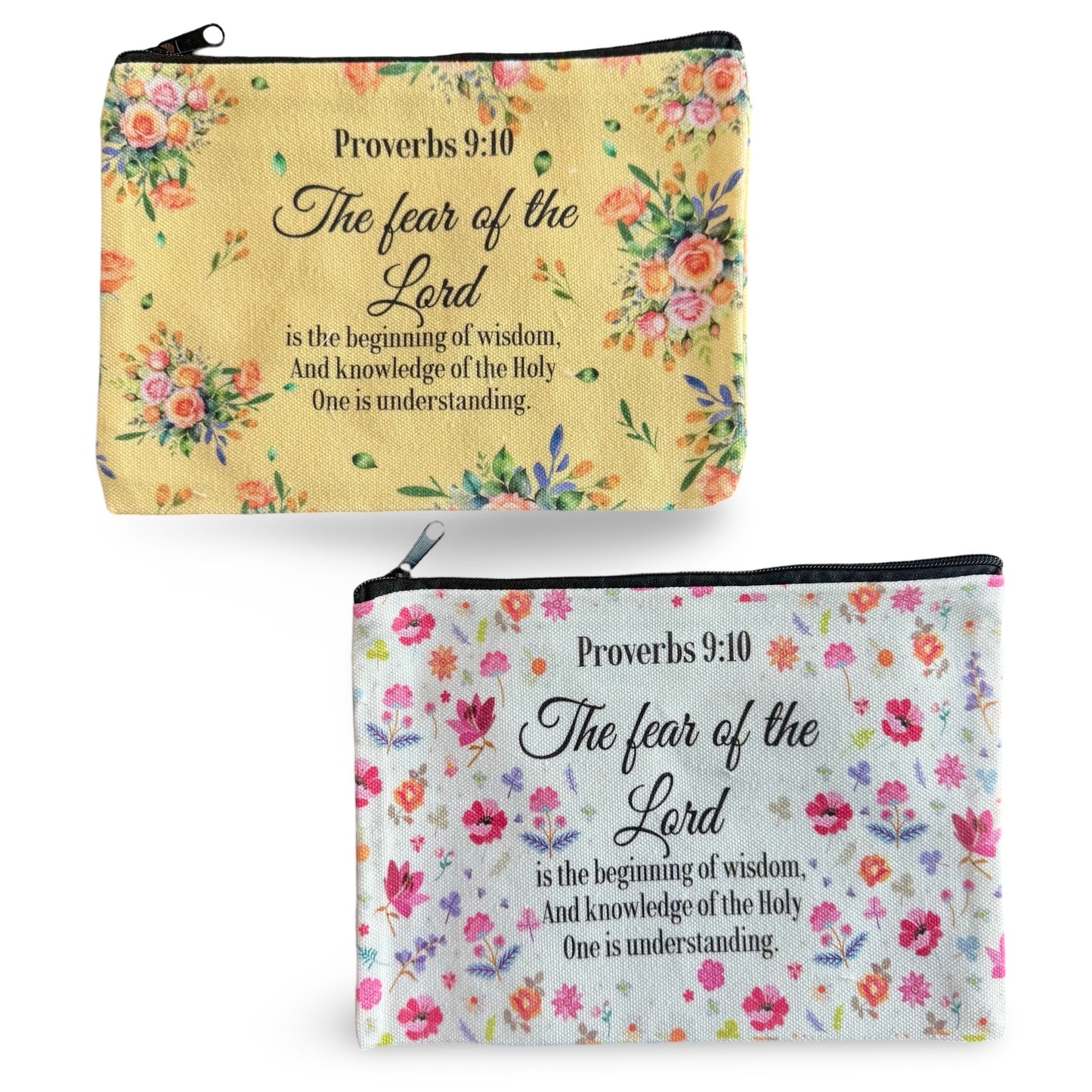 Colorful Bible Verse Zipper Pouches of Assorted Designs