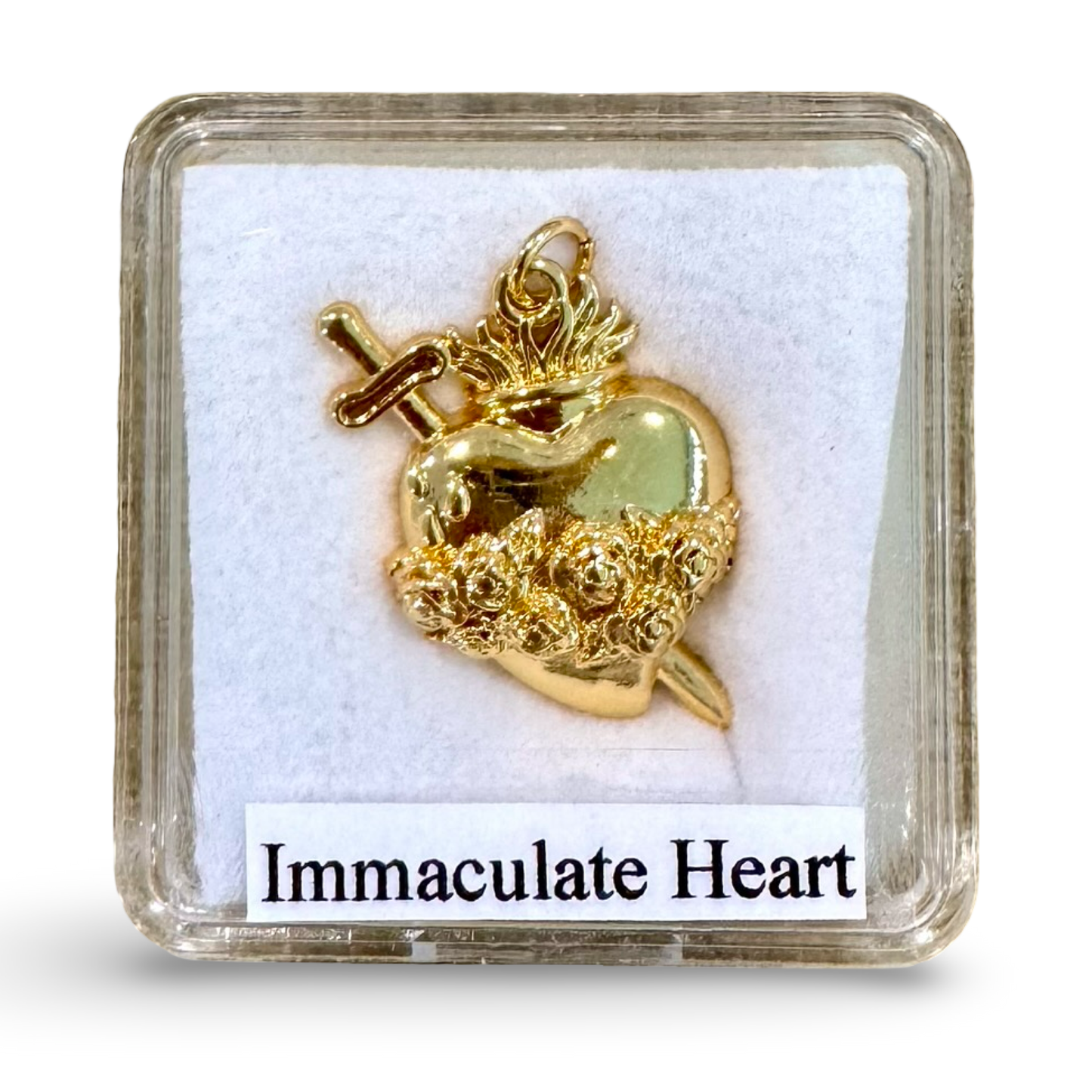 Immaculate Heart of Mary Gold Pendant