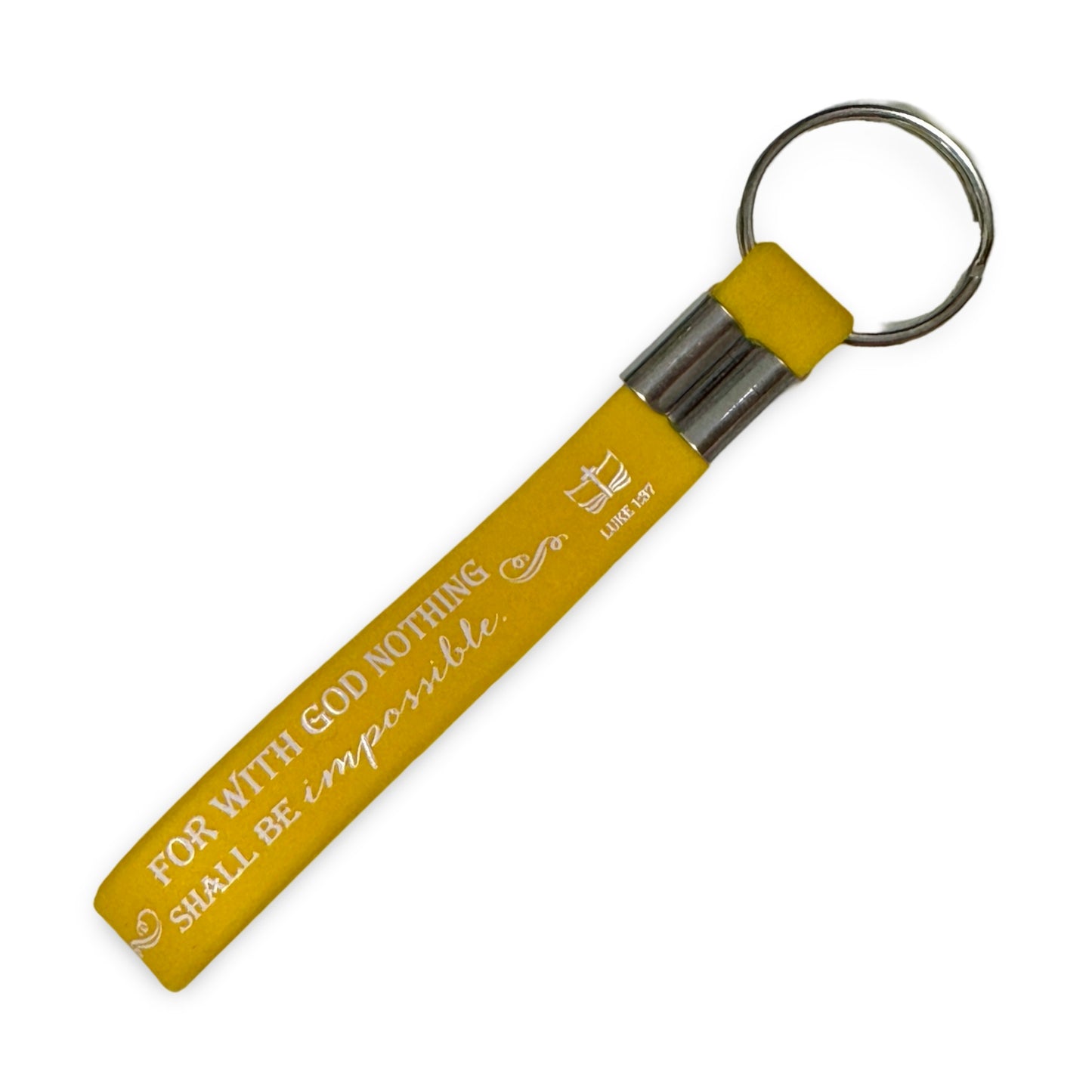 “With God Nothing is Impossible” Silicone Bible Verse Keychain