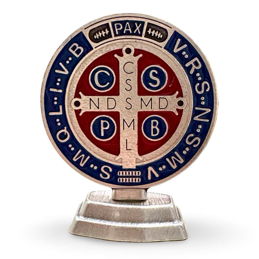 Large, Colored St. Benedict Standing Figure with Sticker