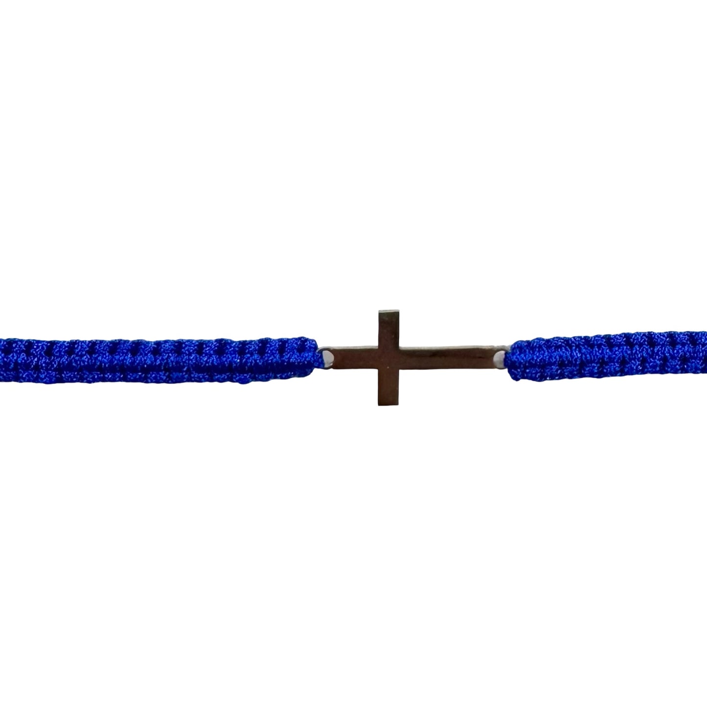 Braided Cord Adjustable Bracelet with Silver Cross