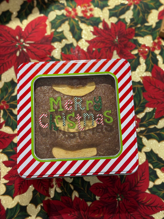 Christmas Breads - Square Candy Cane Christmas Tin - SCTJM Nazareth Bakery