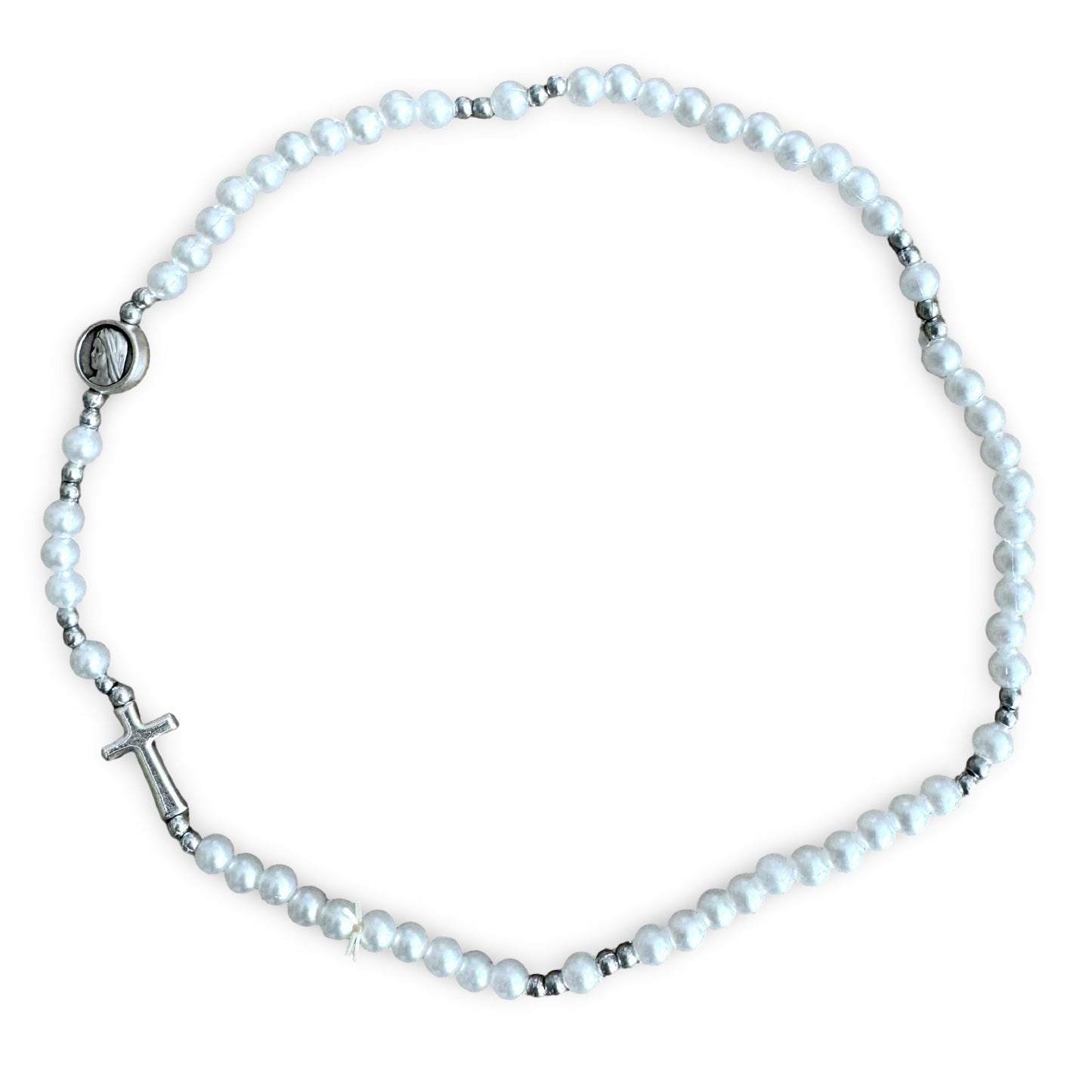 Pearl Queen of Peace Wrap-Around Rosary Bracelet
