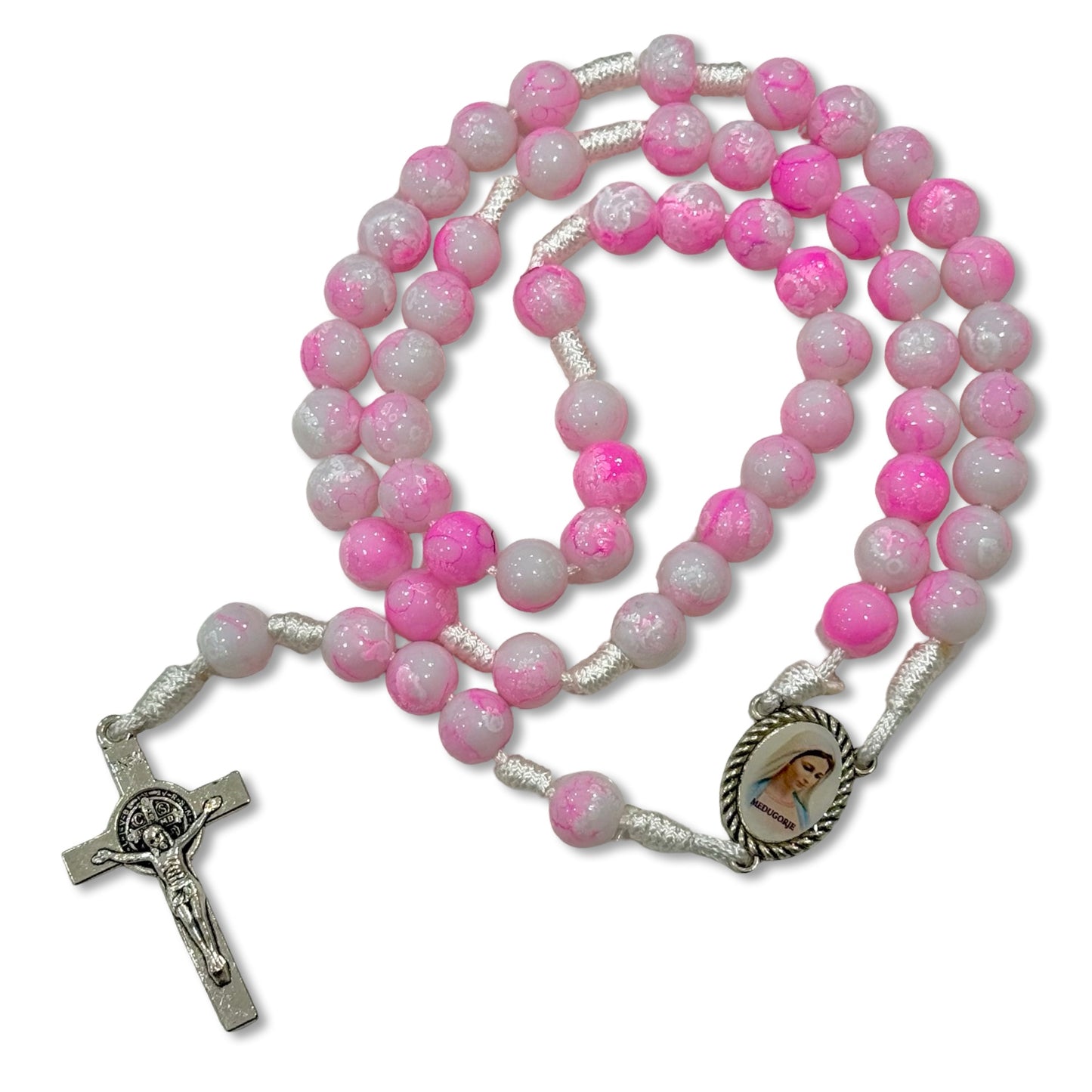 Marble Queen of Peace Rosary of Assorted Colors