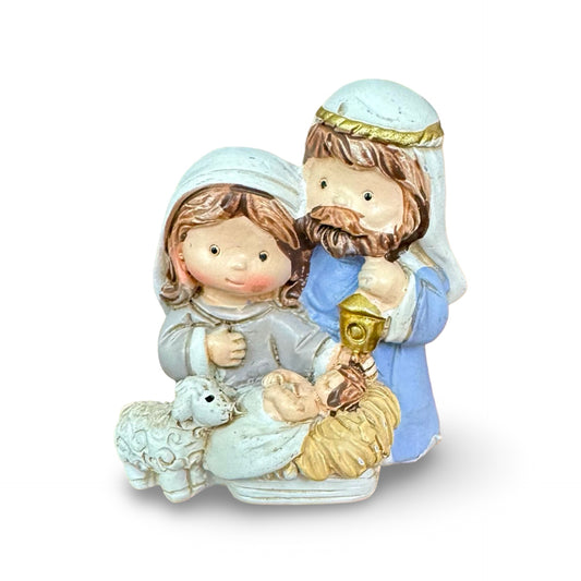 Tiny Nativity Statue - Baby Jesus with a Lamb