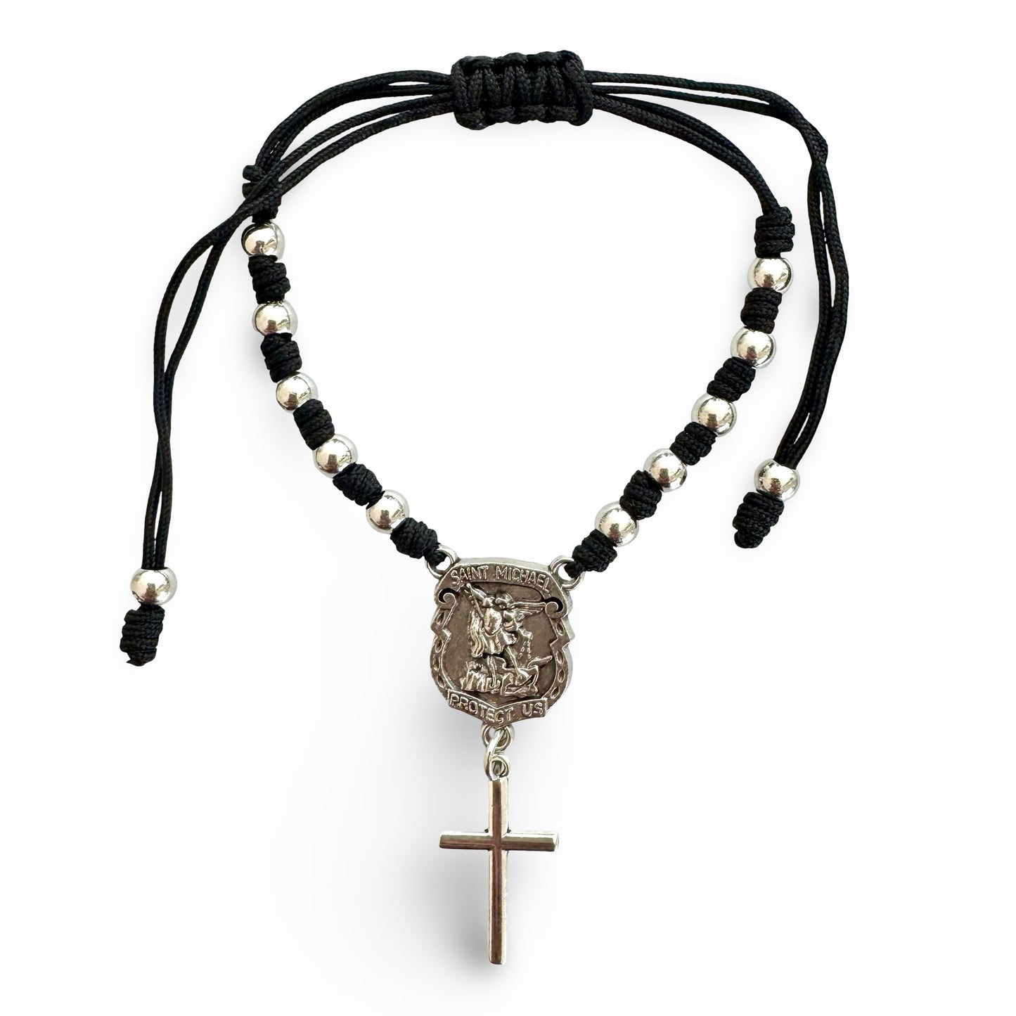 St. Michael Black Decade Rosary Bracelet