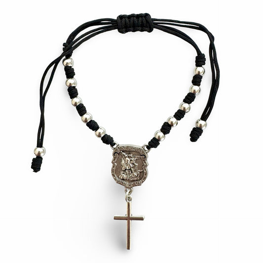 St. Michael Black Decade Rosary Bracelet