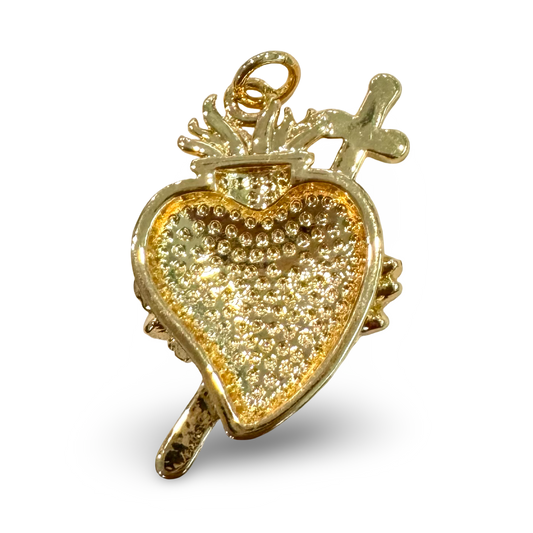 Immaculate Heart of Mary Gold Pendant