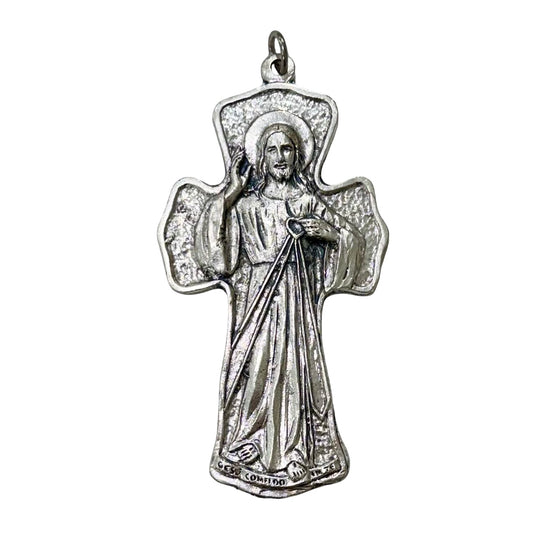 Silver Divine Mercy Crucifix