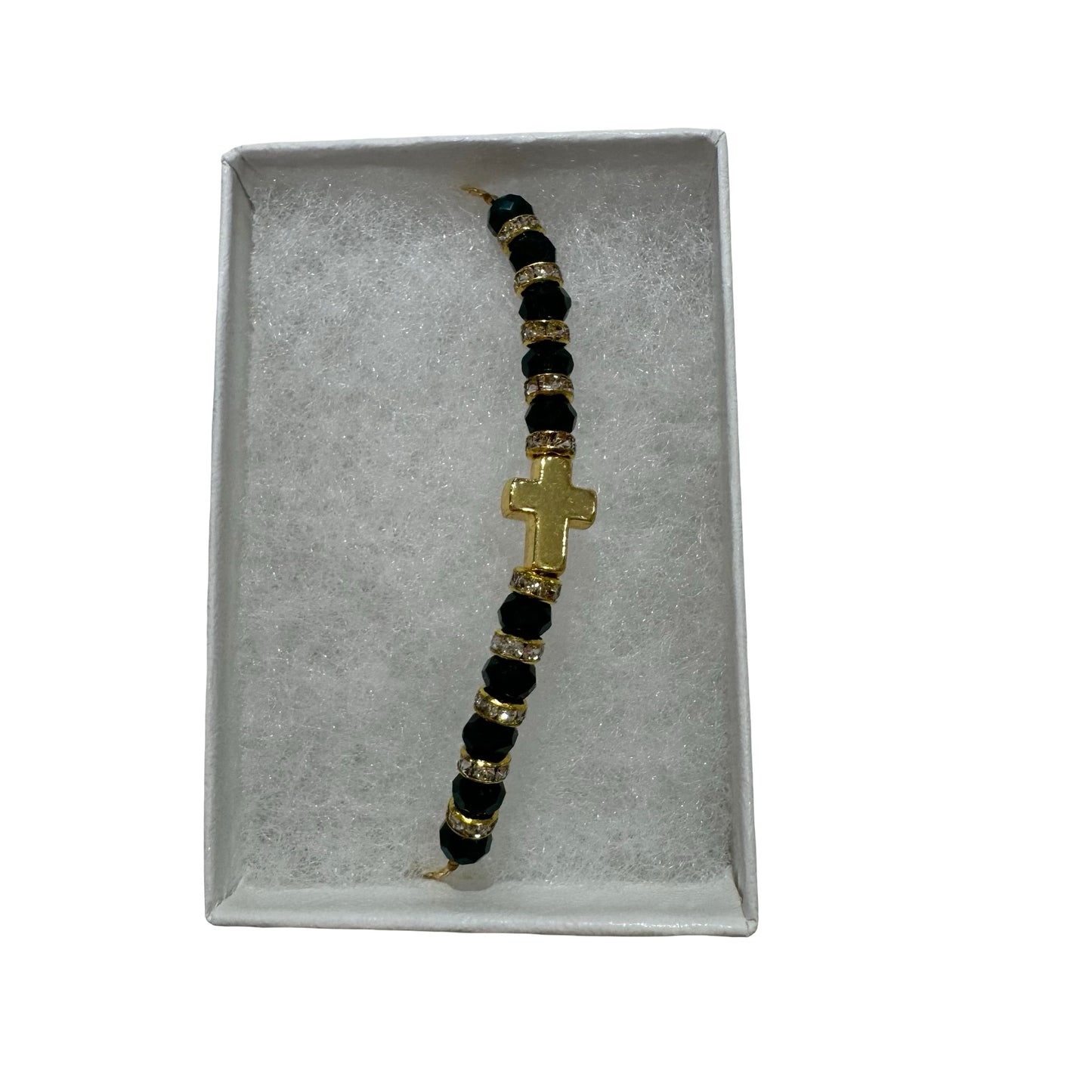 Gold Cross Rondelle Bracelet of Assorted Colors