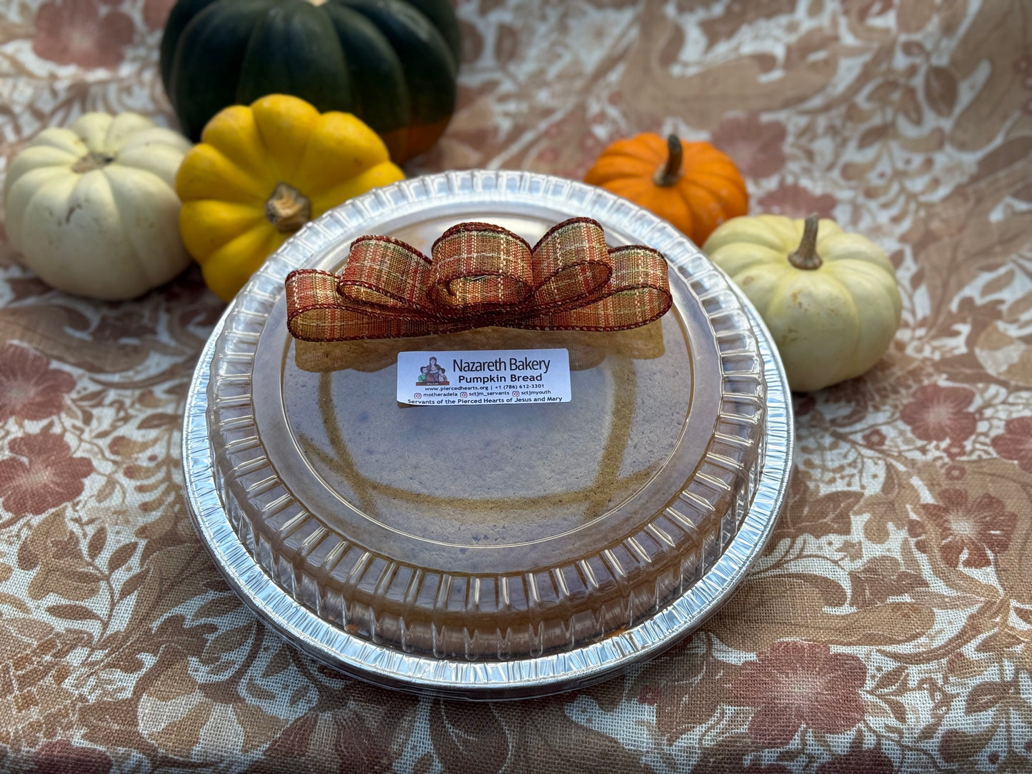 Thanksgiving Bread Pudding - Large Circle Tin - SCTJM Nazareth Bakery