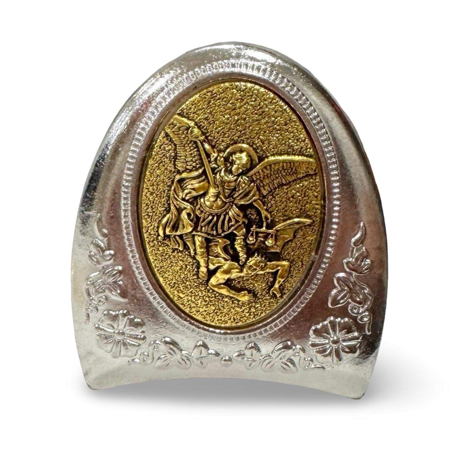 St. Michael the Archangel Silver and Gold Standing Image