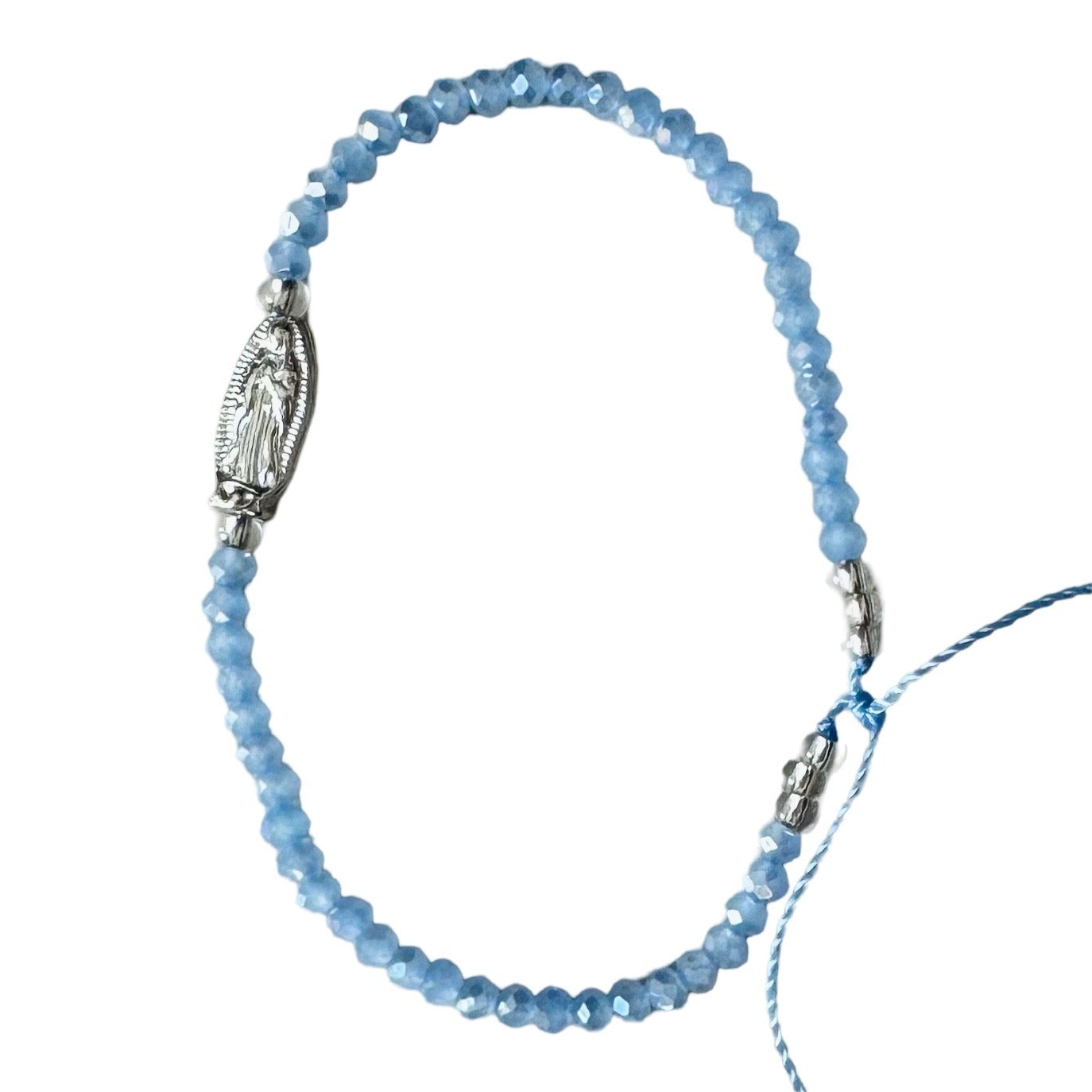Mexican Bracelet of Assorted Colors with Our Lady of Guadalupe Medal