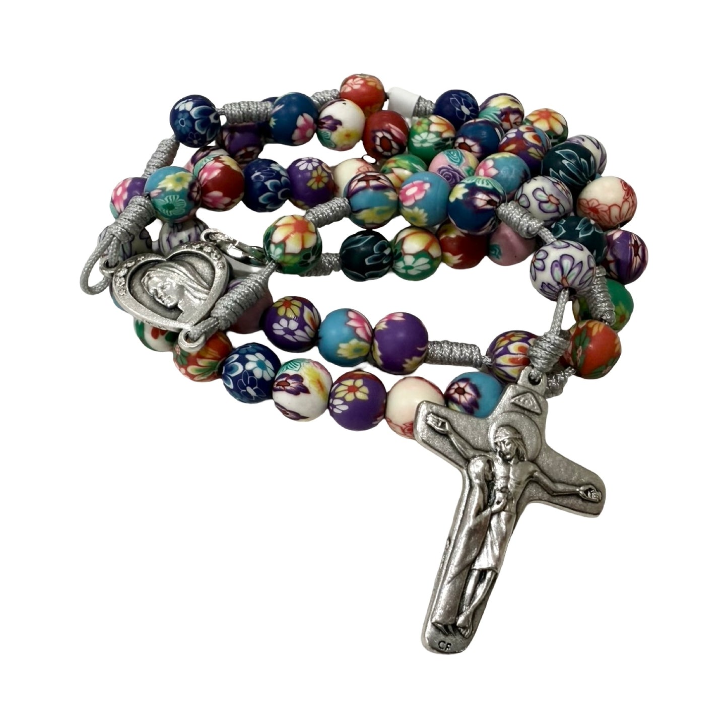 Queen of Peace FIMO Rosary of Assorted Colors Medjugorje