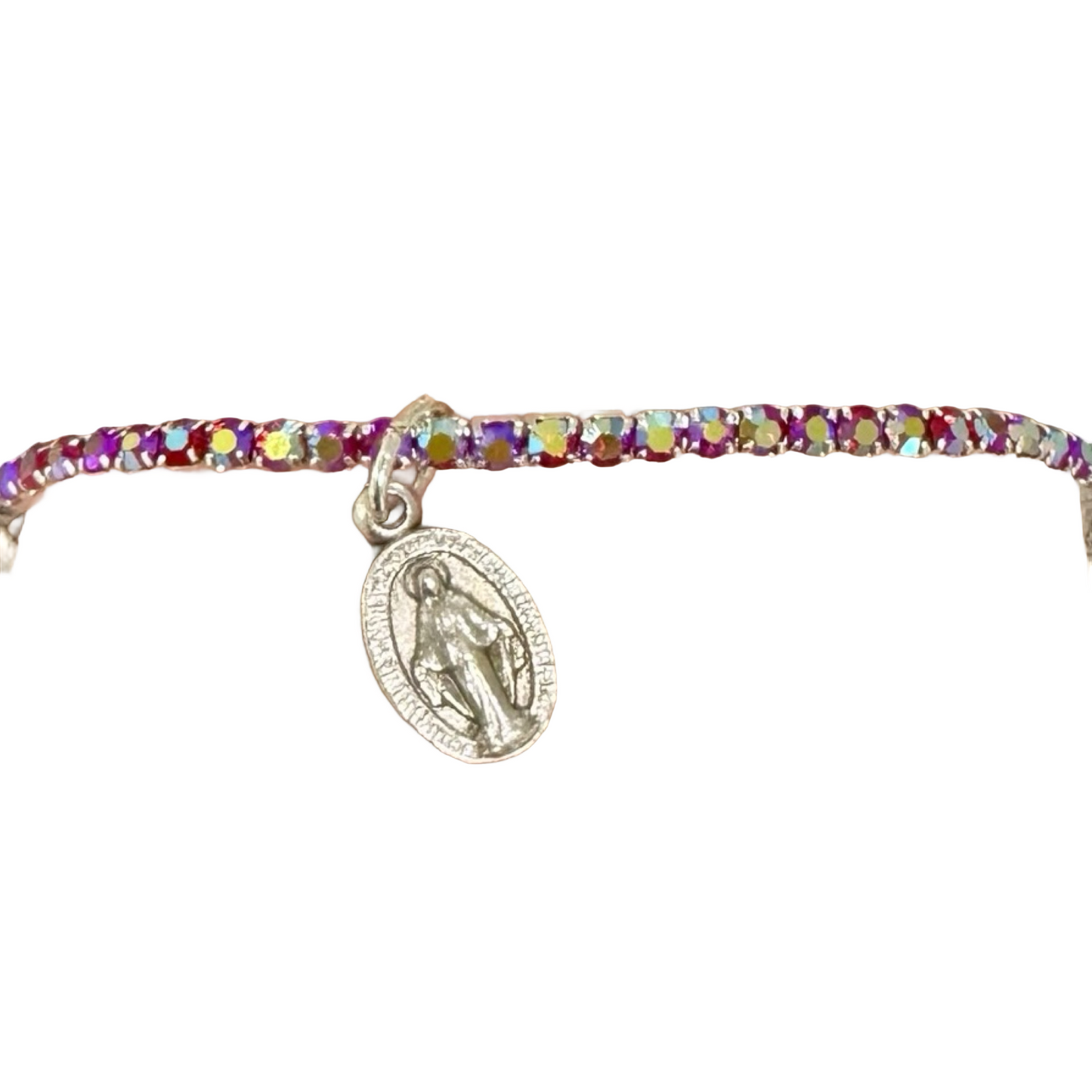 Miraculous Medal Rhinestone Bracelet