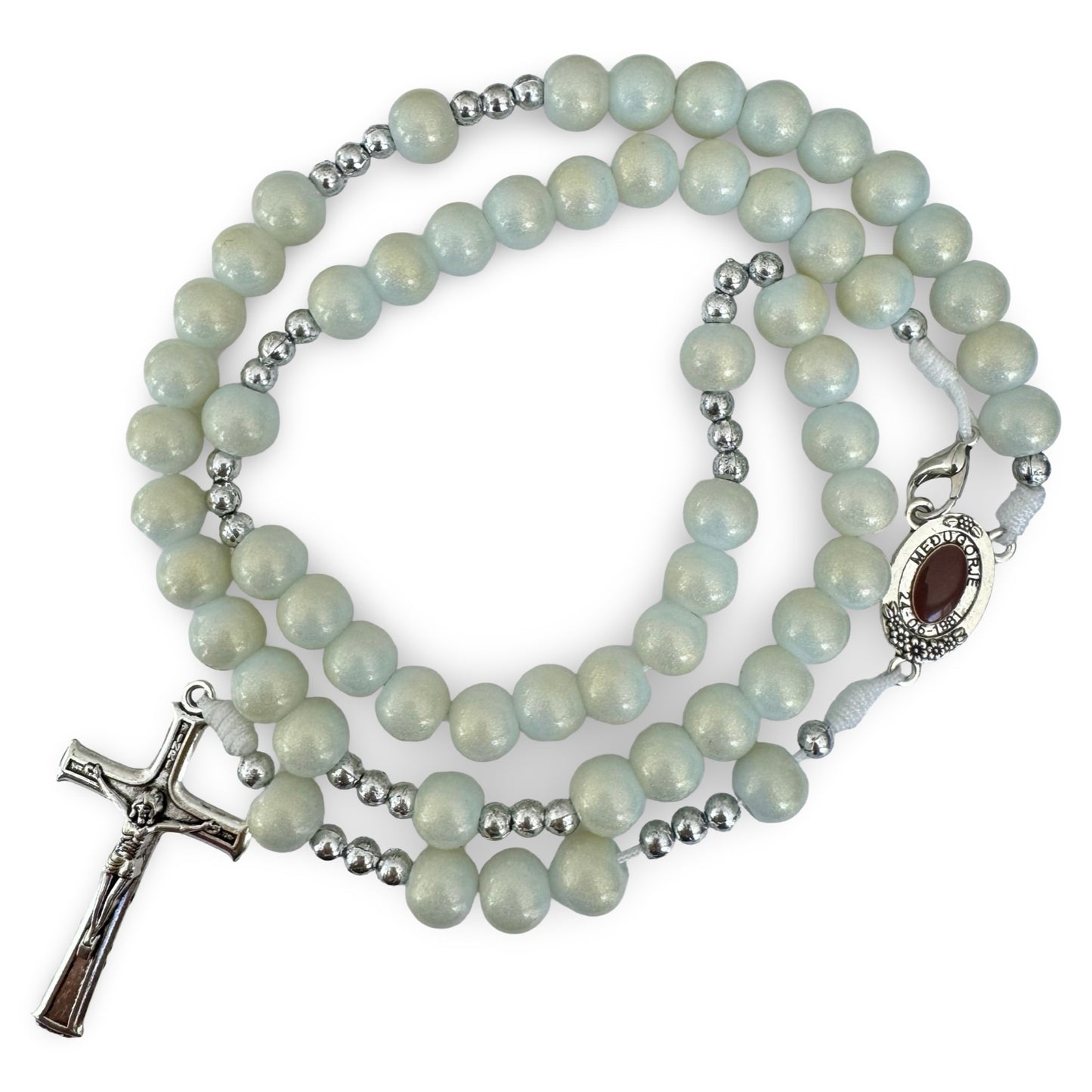Large Queen of Peace Marble Rosary of Assorted Colors with Soil