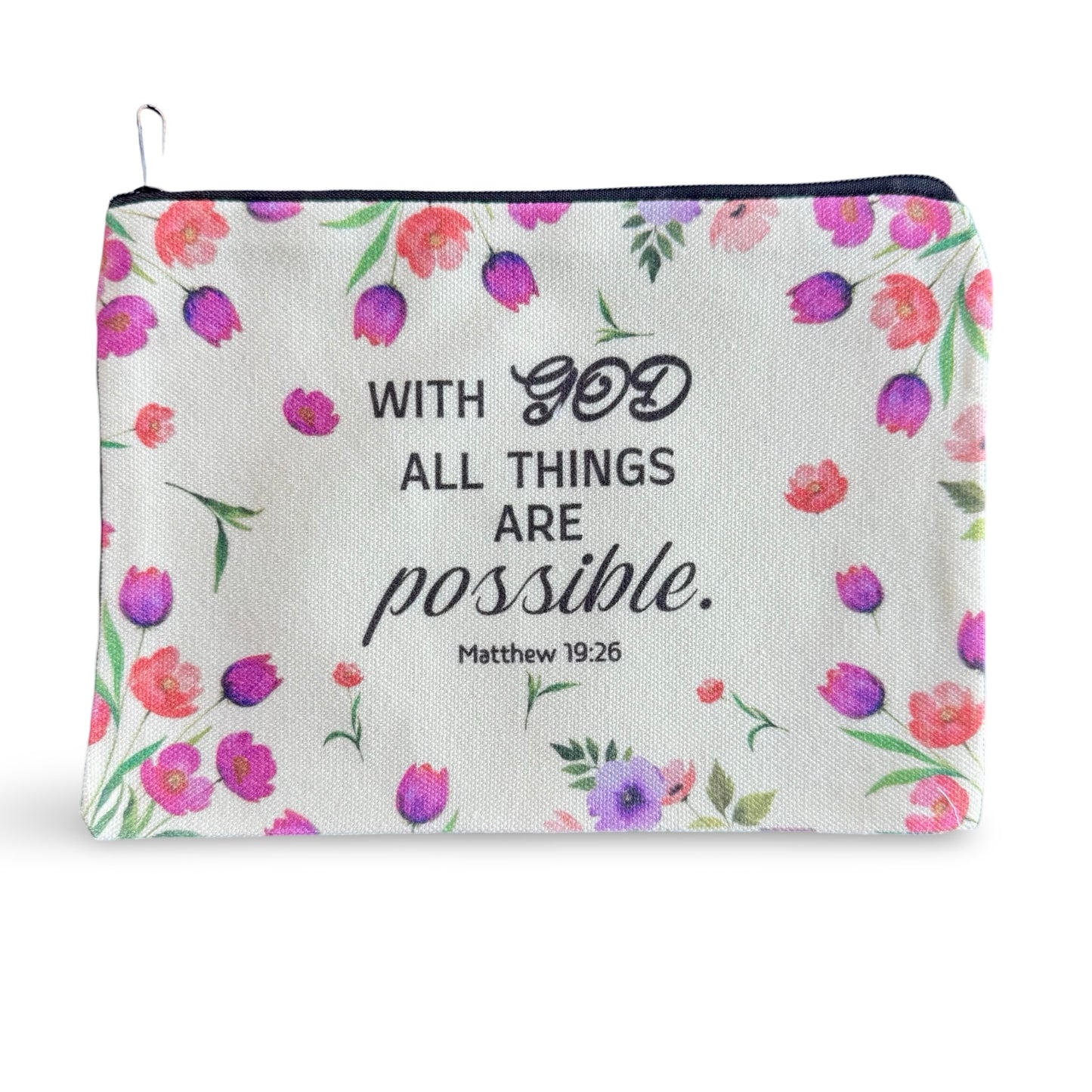 Colorful Bible Verse Zipper Pouches of Assorted Designs