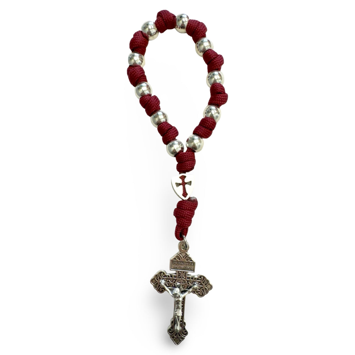 Rope and Metallic Bead St. Michael the Archangel Decade with Pardon Crucifix