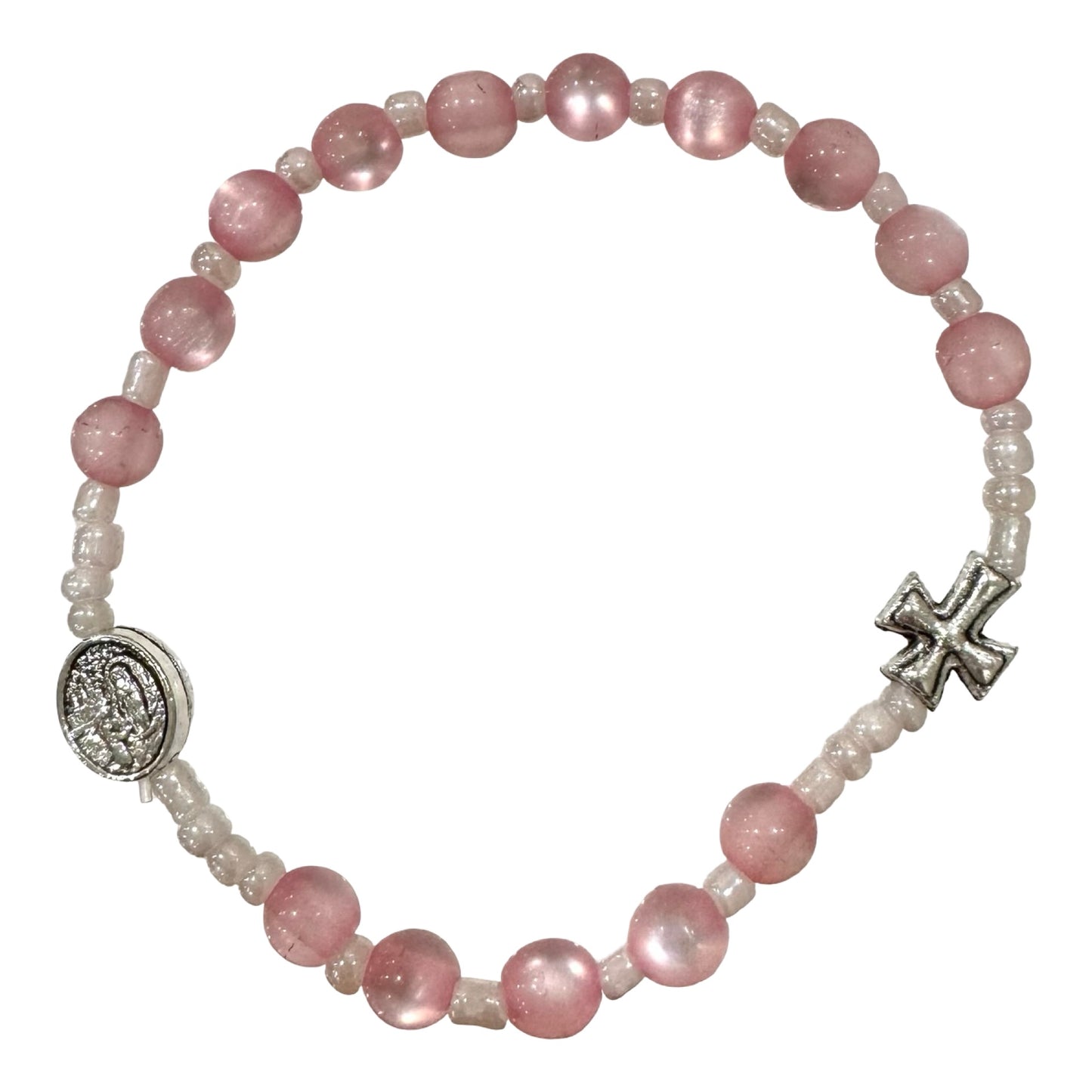 Our Lady of Lourdes Cross Bracelet in Multiple Colors