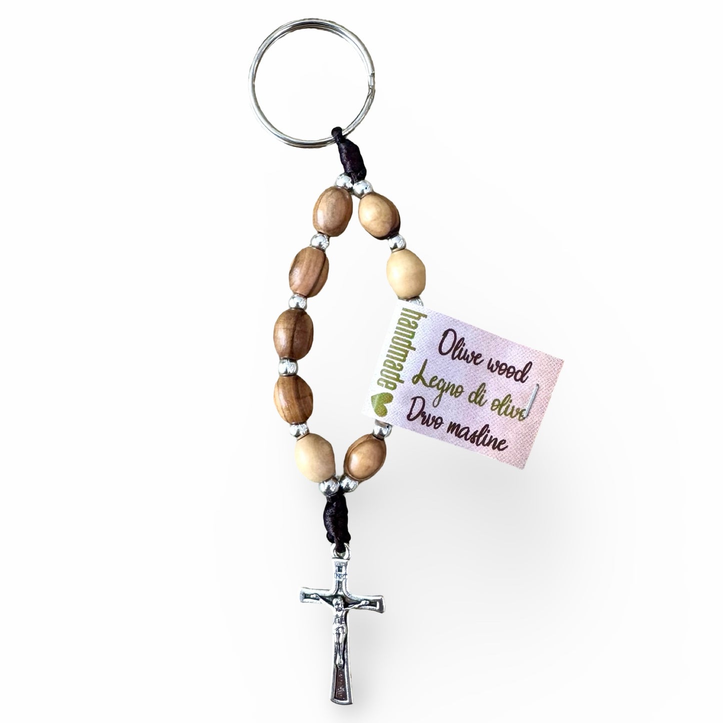 Olive Wood Medjugorje Decade Keychain