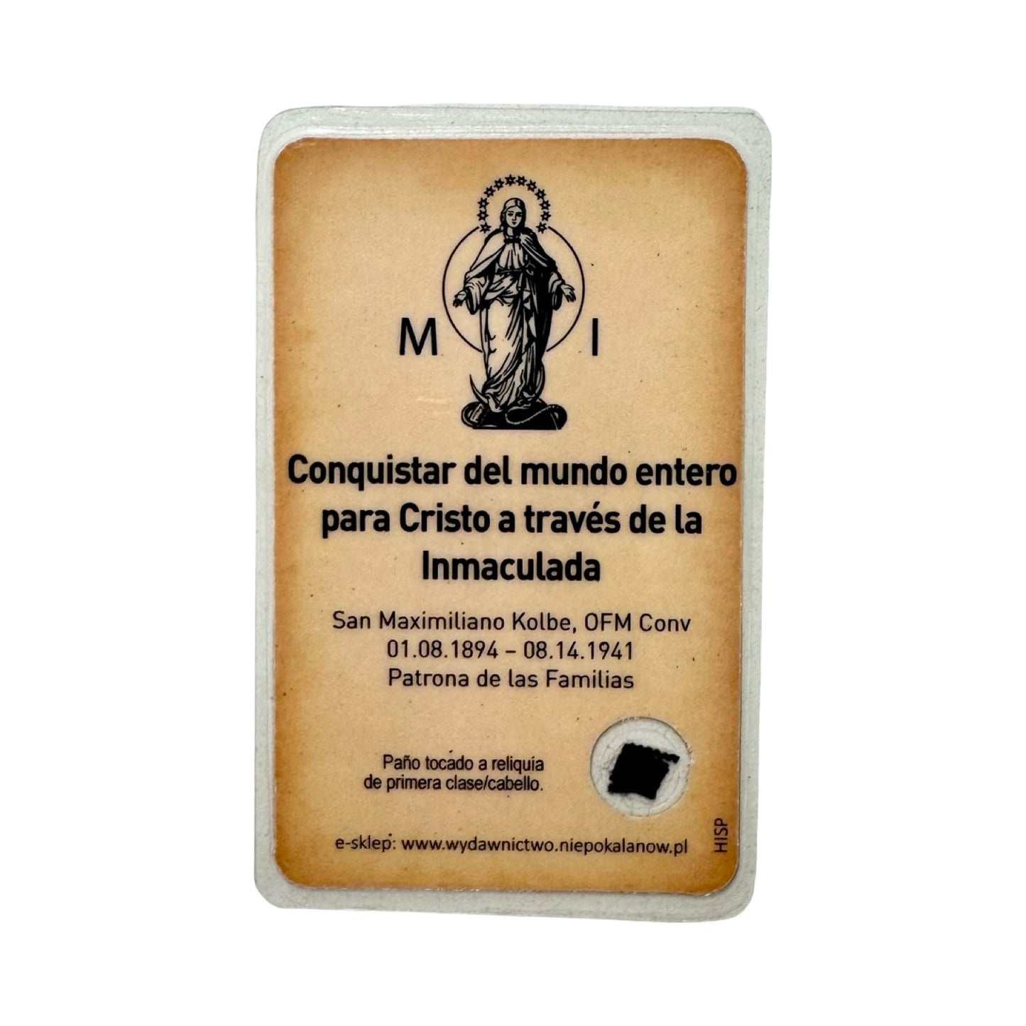 Miniature Our Lady Statue with St. Maximilian Kolbe Relic