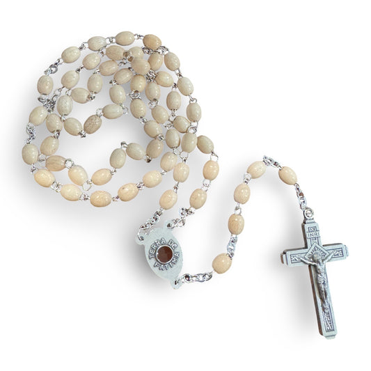 Fatima Rosary with Light-Colored Wooden Beads