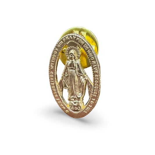 Gold Miraculous Medal Pin