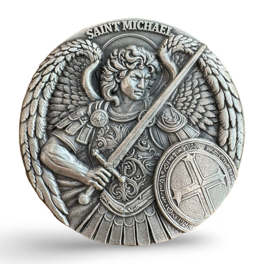 St. Michael SIlver Coin with Psalm 91:10-11