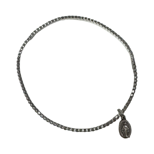 Extra-Large Stretchy Rhinestone Bracelet with Assorted Pendants