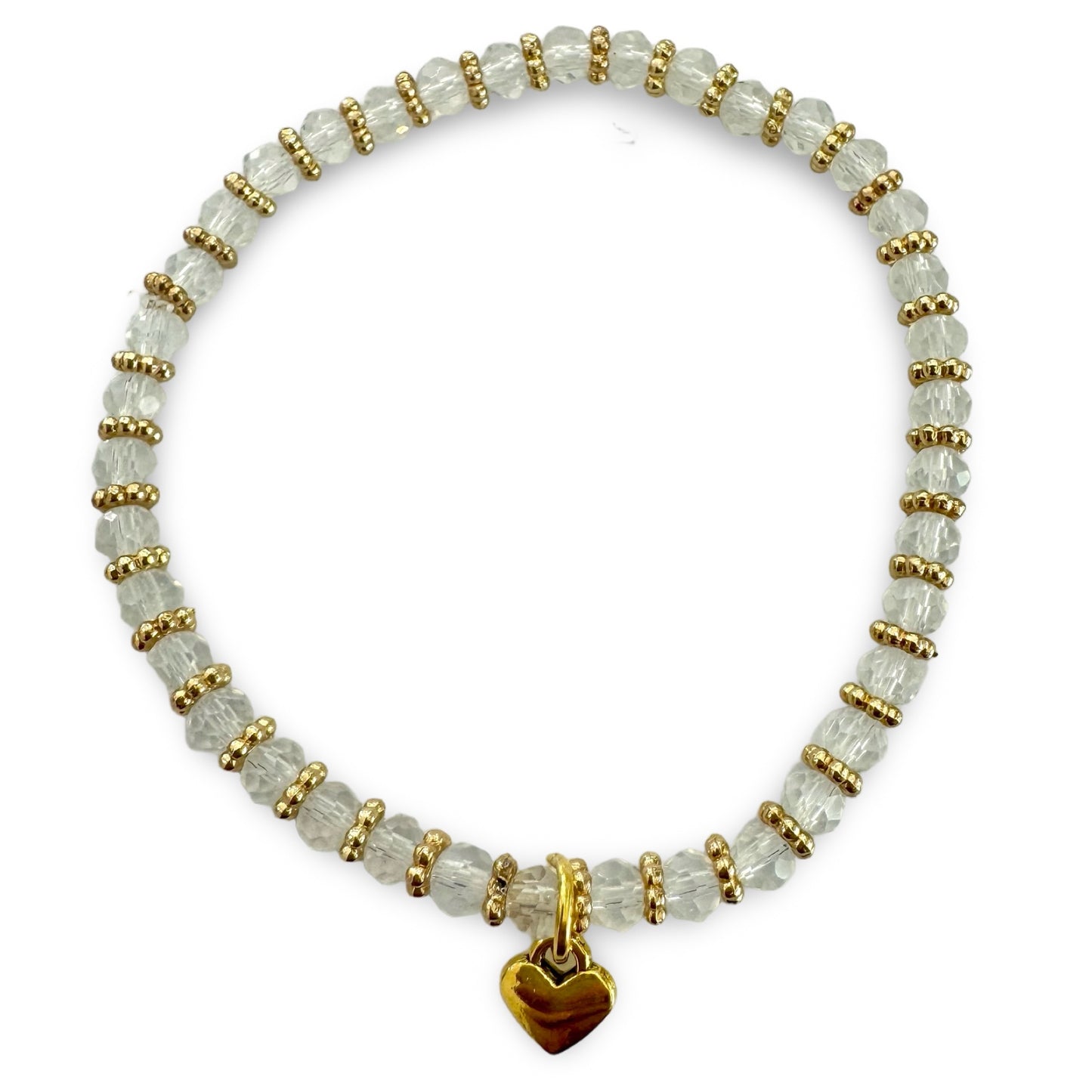 Crystal Heart Pendant Bracelet