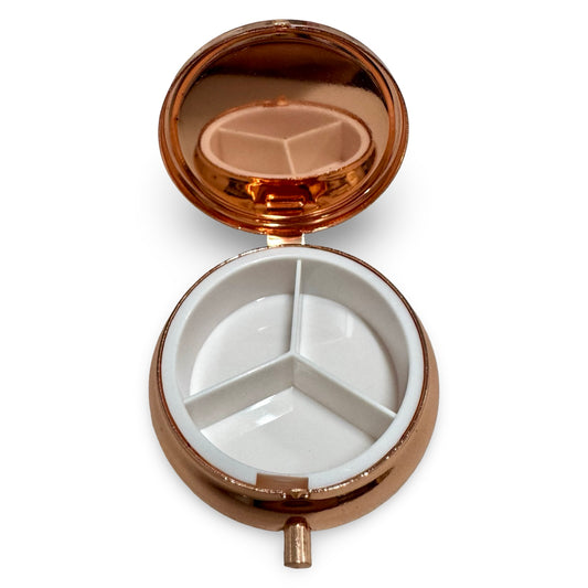 Floral Rose Gold Pill Case