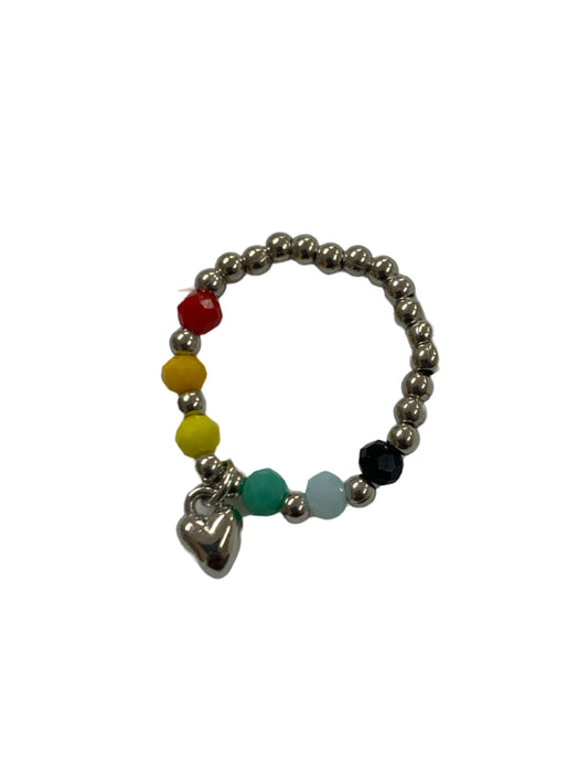 Ring of Assorted Colors with Silver Heart