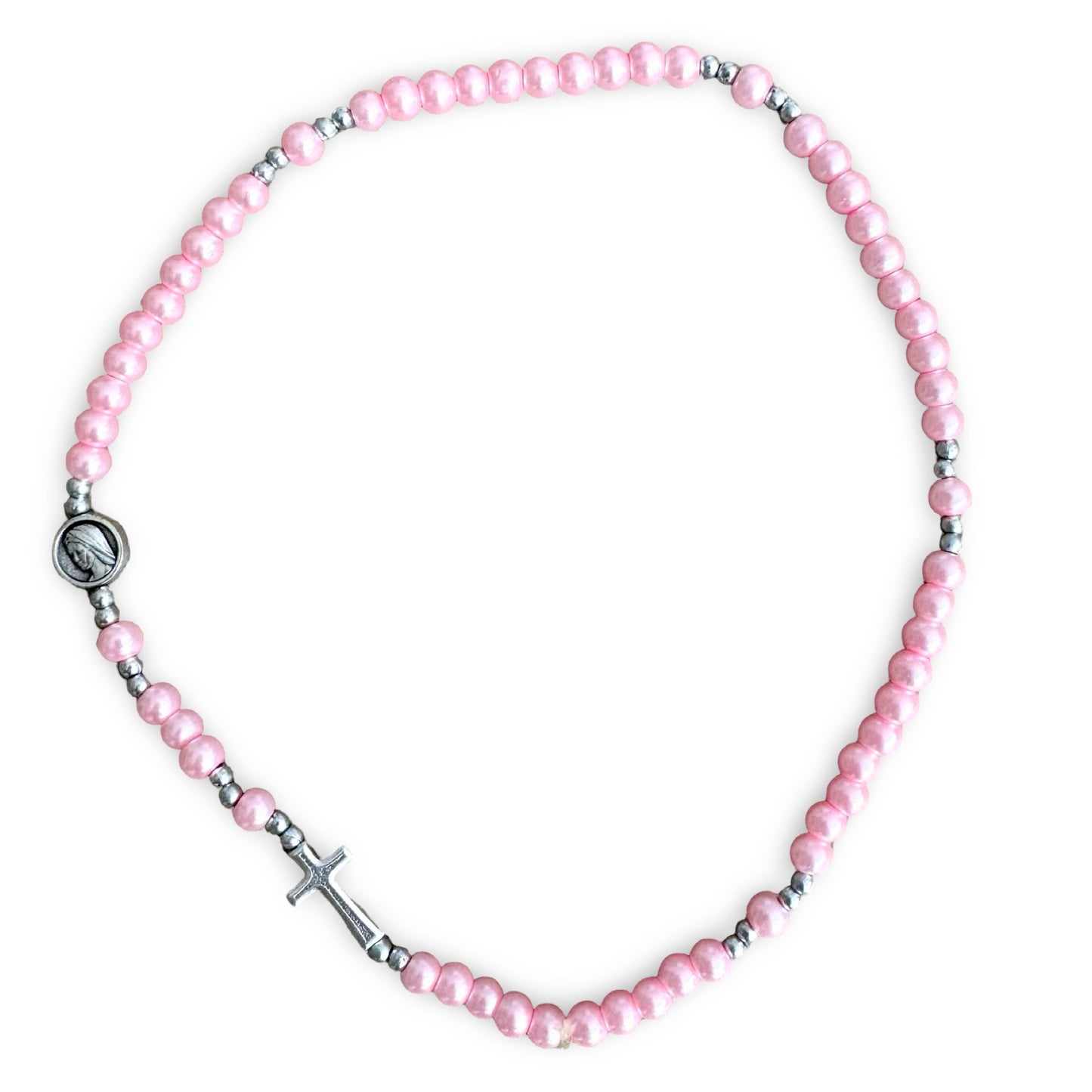 Pearl Queen of Peace Wrap-Around Rosary Bracelet