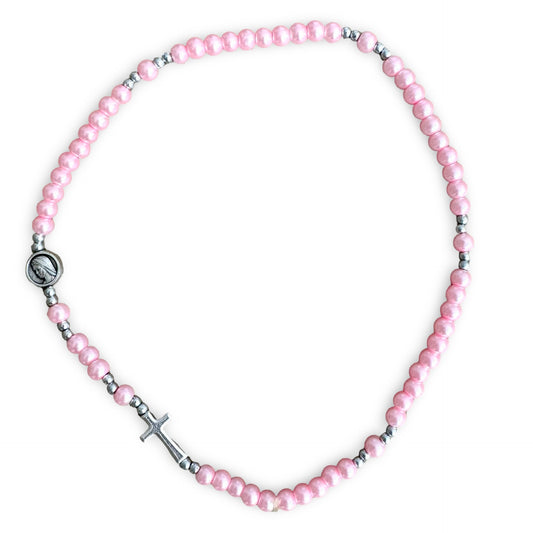 Pearl Queen of Peace Wrap-Around Rosary Bracelet