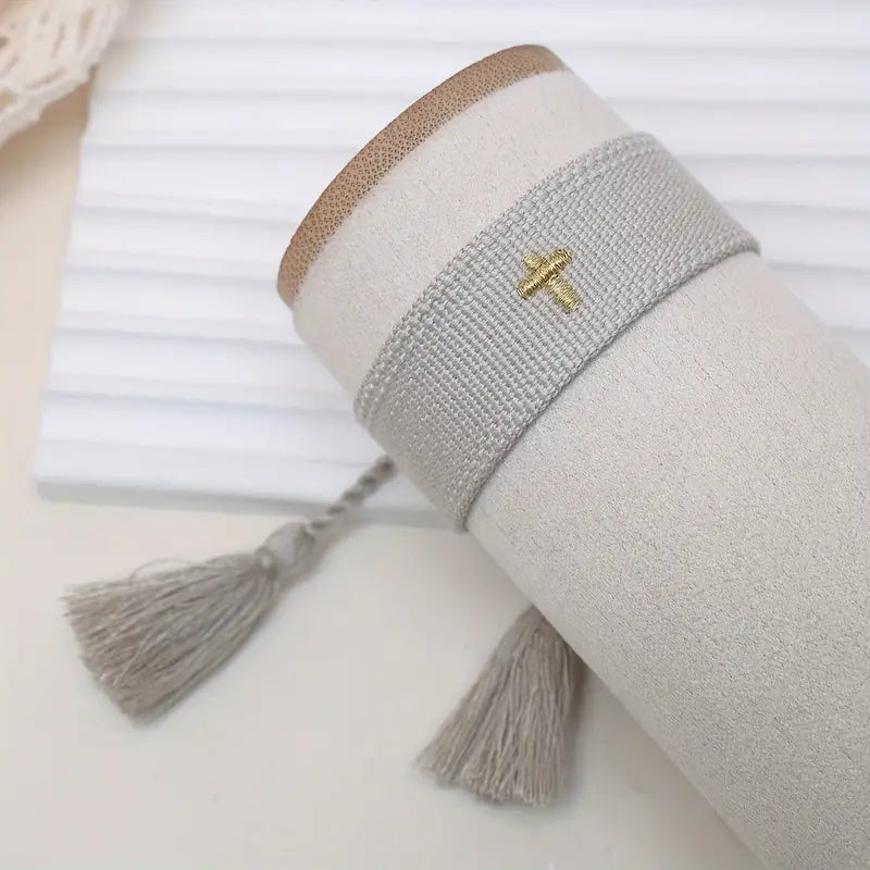 Woven Cross Adjustable Bracelet