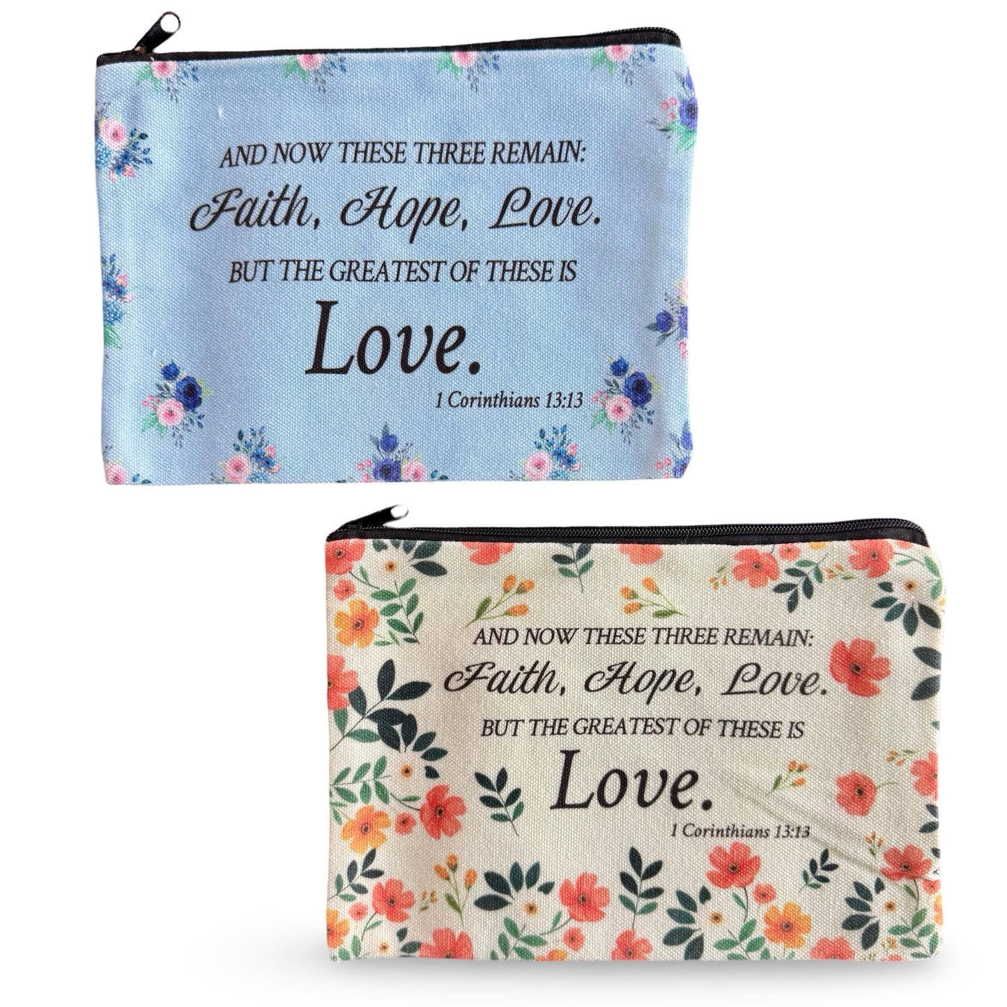 Colorful Bible Verse Zipper Pouches of Assorted Designs