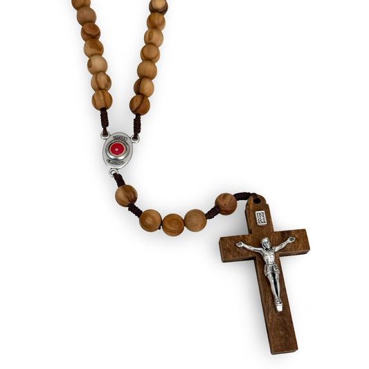 Wooden Rosary with St. Michael Stone