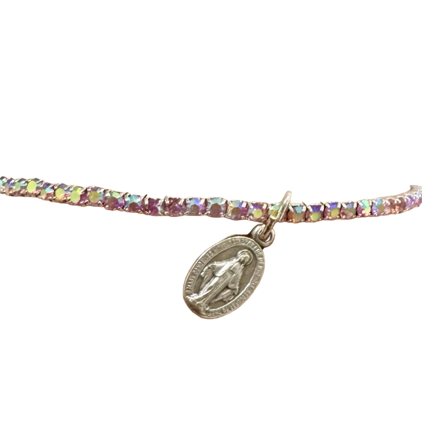 Miraculous Medal Rhinestone Bracelet