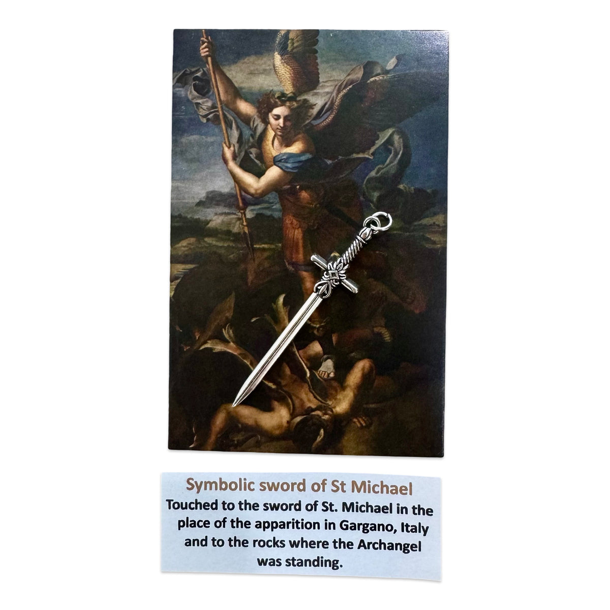 Symbolic Sword of St. Michael the Archangel with Holy Card