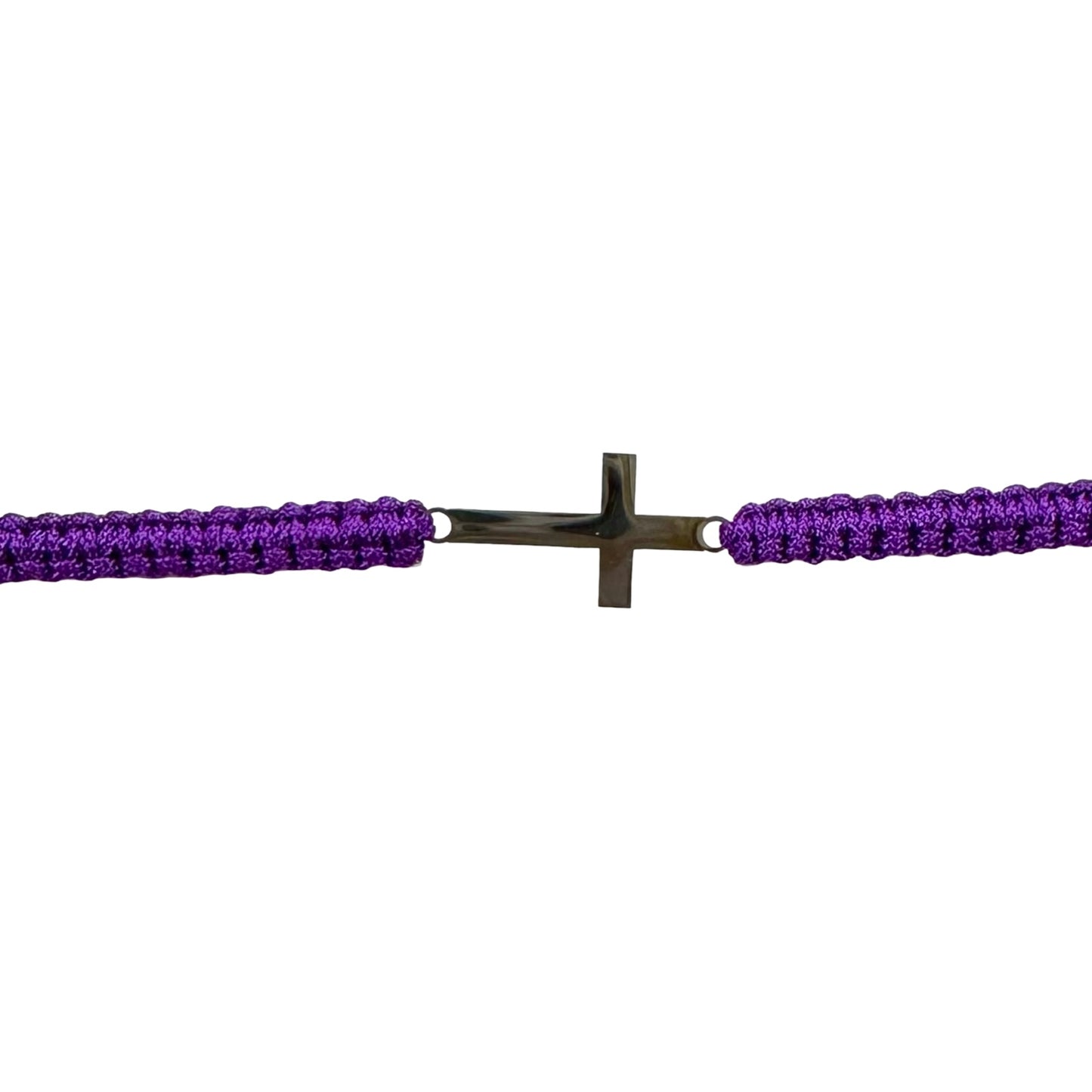 Braided Cord Adjustable Bracelet with Silver Cross