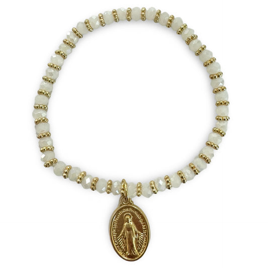 Crystal Miraculous Medal Bracelet