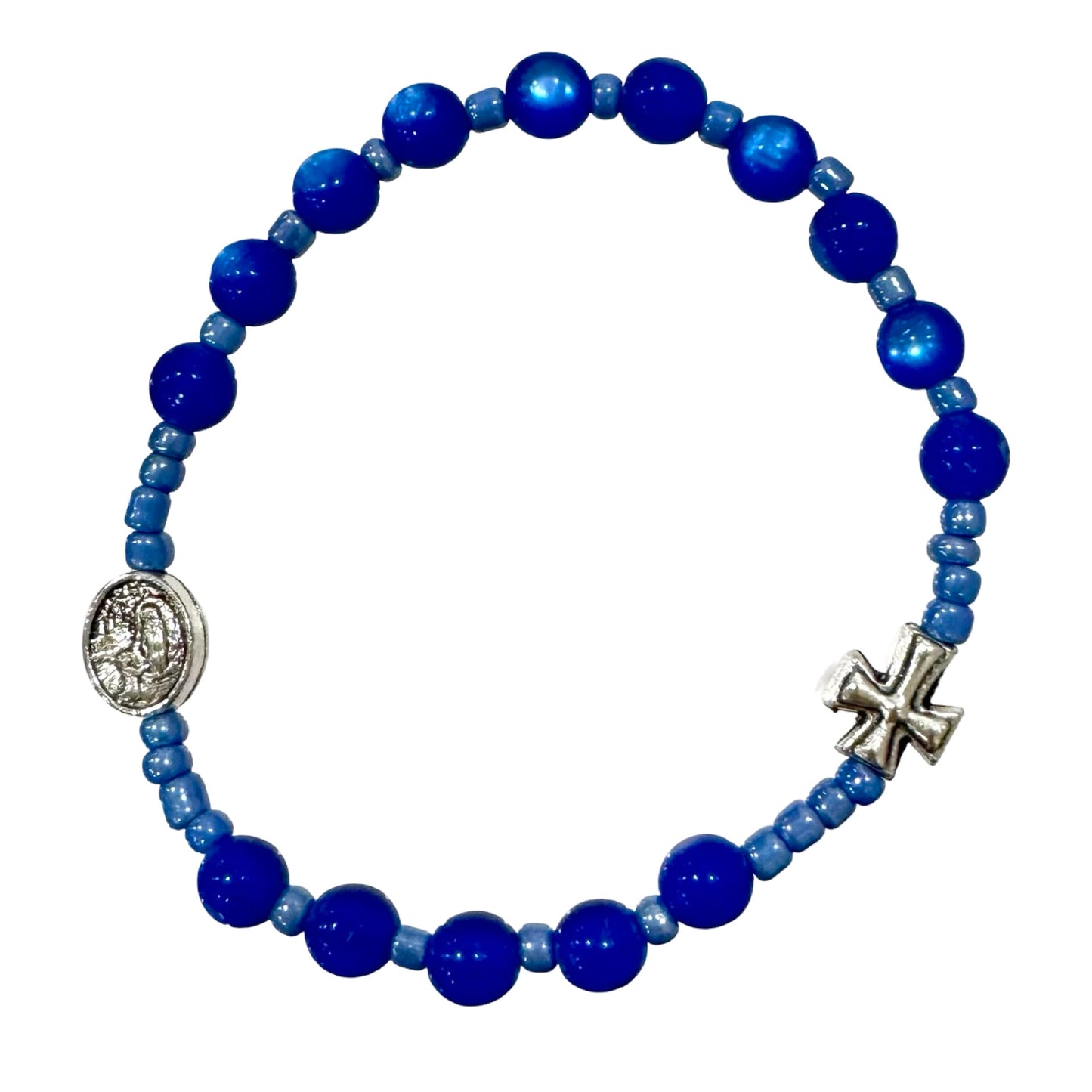 Our Lady of Lourdes Cross Bracelet in Multiple Colors