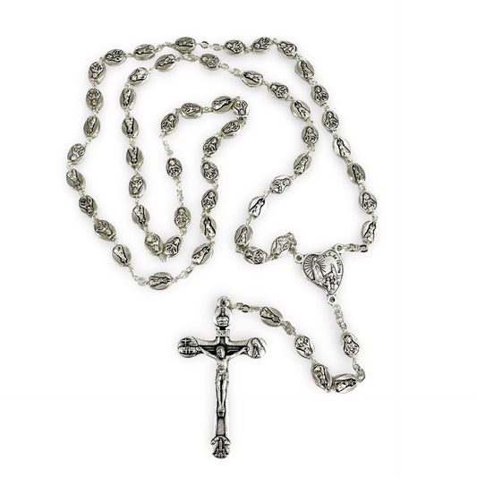 Large Fatima and Sacred Heart Medal Rosary