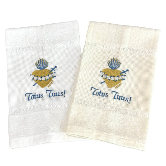 Embroidered "Totus Tuus" Hand Towel by SCTJM