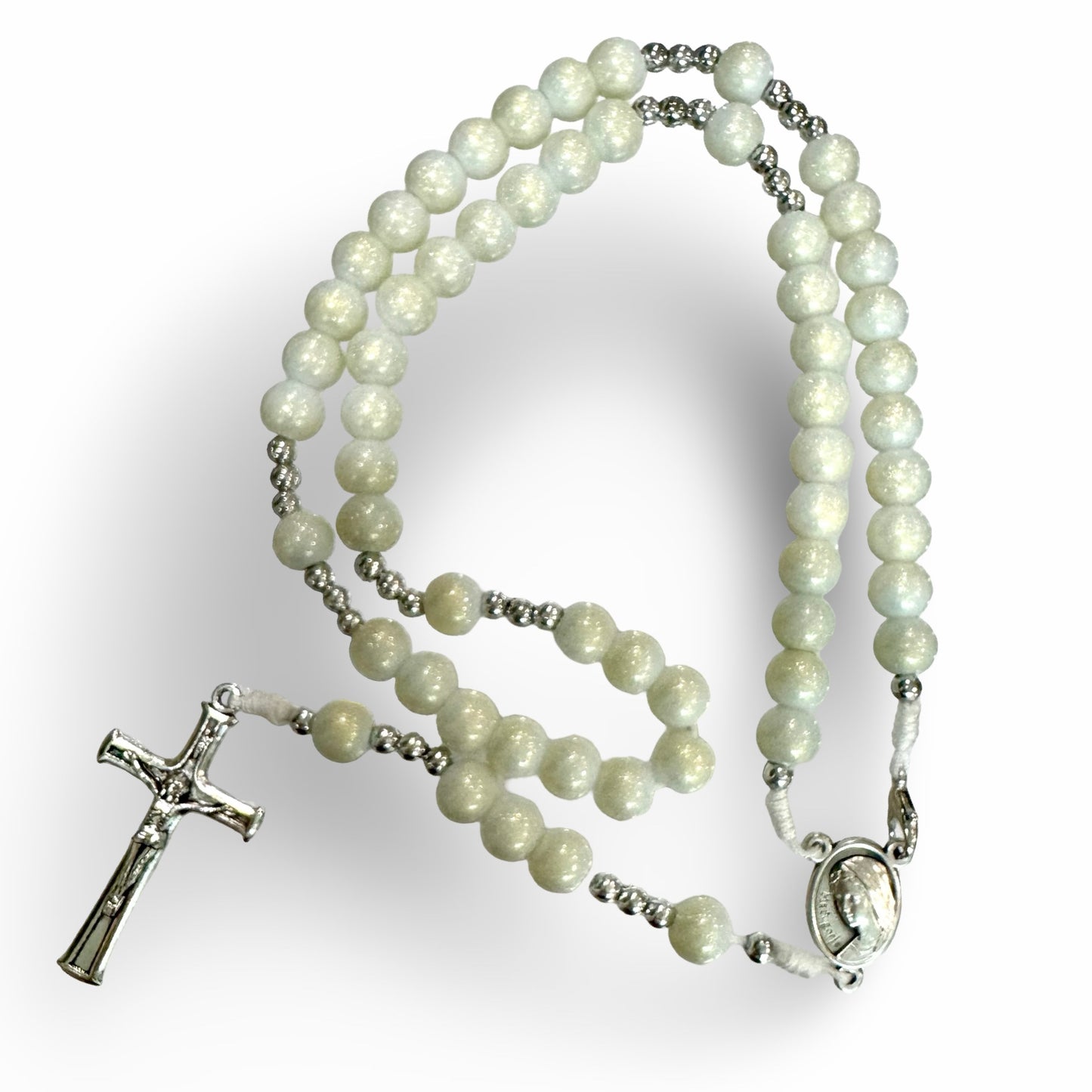 Glass Queen of Peace Rosary of Assorted Colors