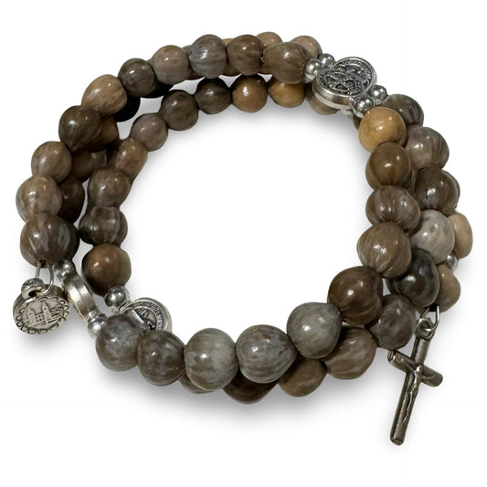 Job's Tears Rosary Wire Wrap Bracelet