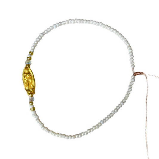 Mexican Bracelet of Assorted Colors with Our Lady of Guadalupe Medal