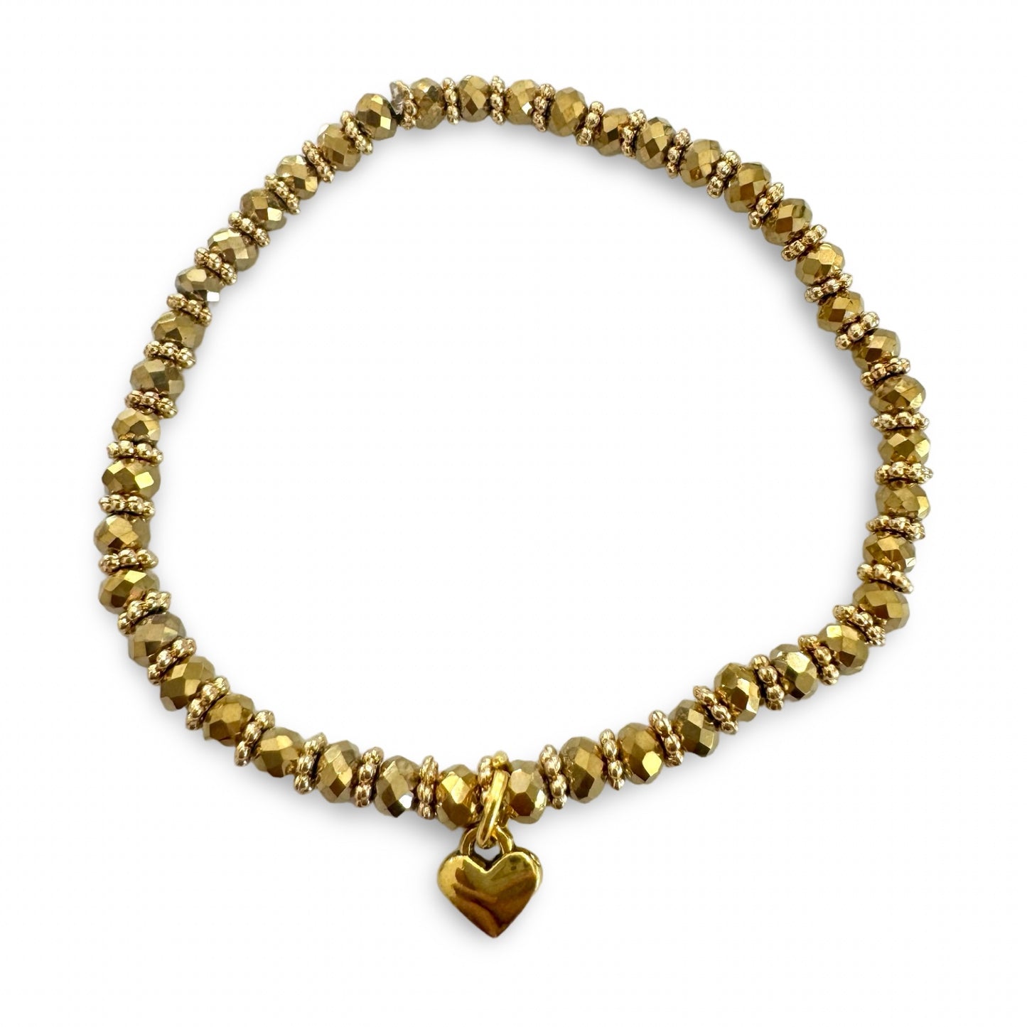 Crystal Heart Pendant Bracelet