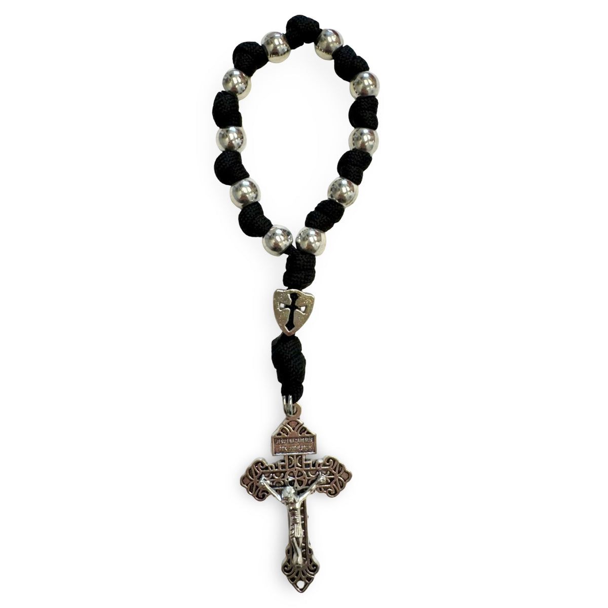 Rope and Metallic Bead St. Michael the Archangel Decade with Pardon Crucifix