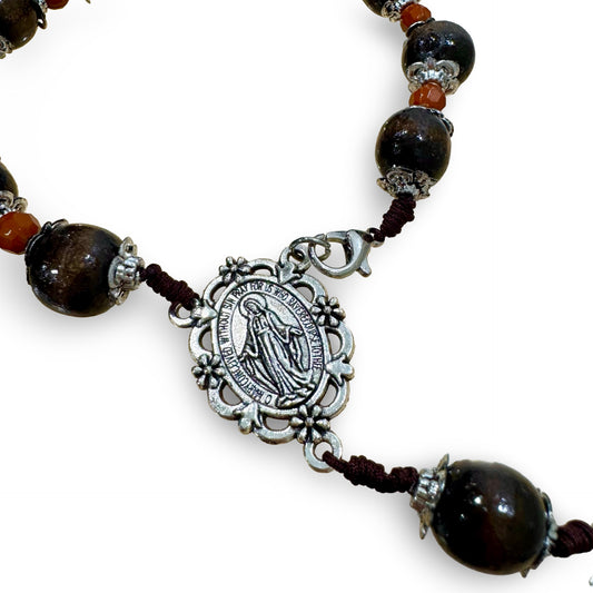 Large Decade Rosary with Clip and Miraculous Medal